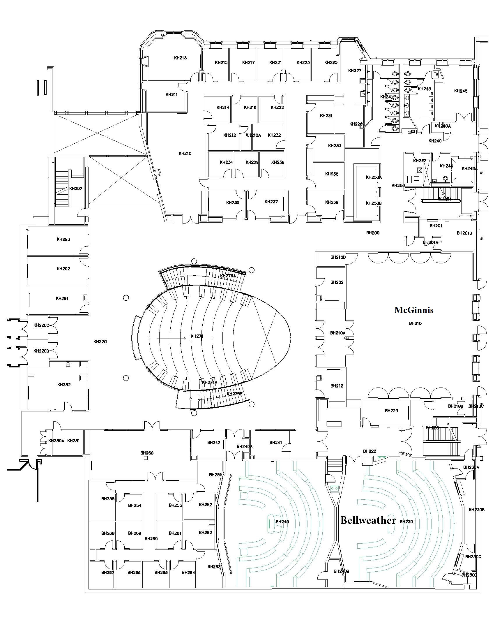 Knight-Bauer Hall Second Floor Plan