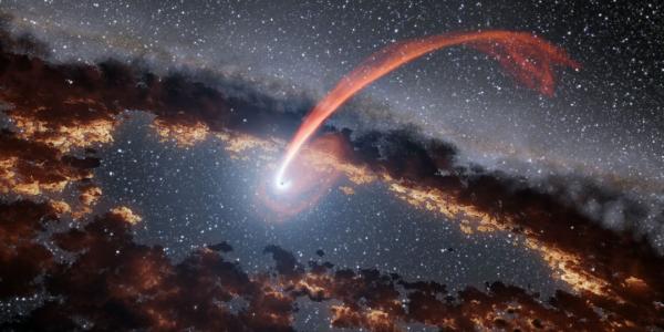 A Black Hole Disrupts a Passing Star