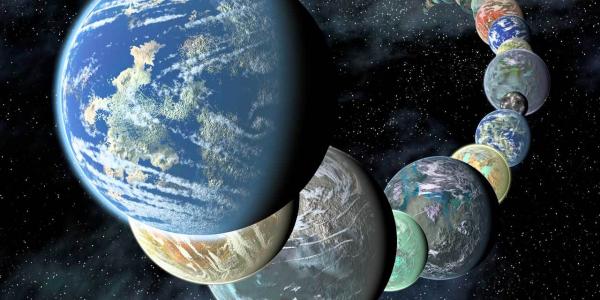 Artist's rendering of potentially habitable exoplanets. Image credit: NASA/JPL-Caltech/R. Hurt (SSC-Caltech)