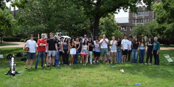 The students of Physics 191 celebrate the Water Rocket Competition