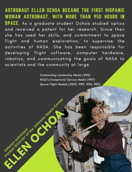 Astronaut Ellen Ochoa became the first Hispanic woman astronaut