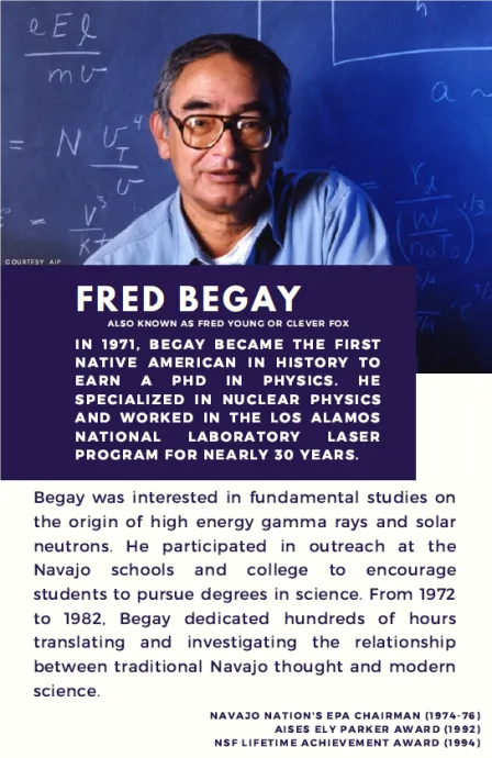 Fred Begay became the first Native American in history to earn a PhD in physics