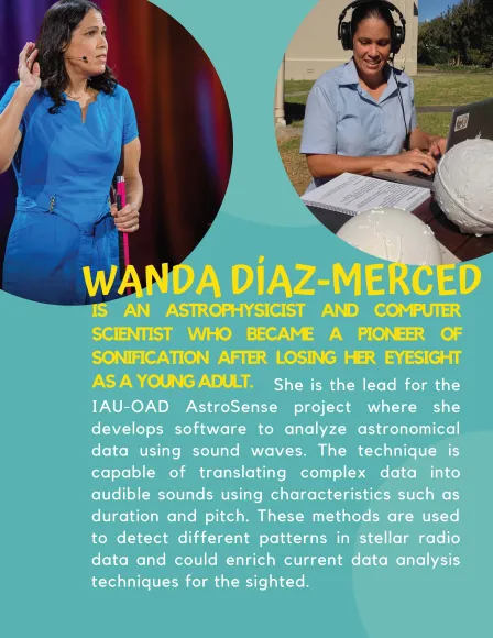Wanda Diaz-Merced is an astrophysicist and computer scientist who became a pioneer of sonification after losing her eyesight as a young adult
